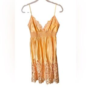BCBG Max Azria Peach Silk Babydoll Dress Size Medium